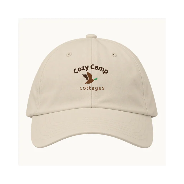 The Embroidered Cap in Sand, front, product concept