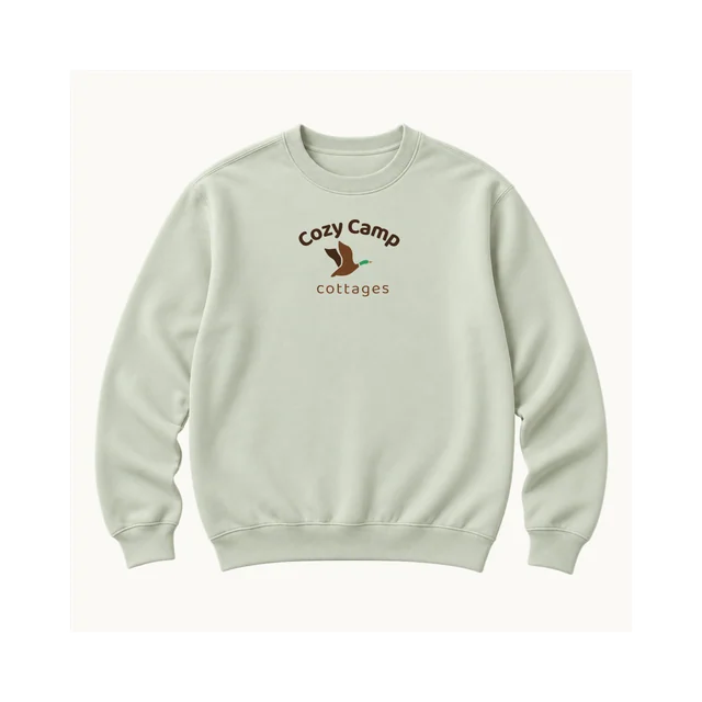 The Lakeside Crewneck in Sage, front, product concept
