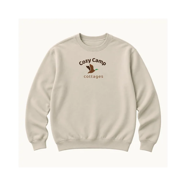 The Lakeside Crewneck in Sand, front, product concept