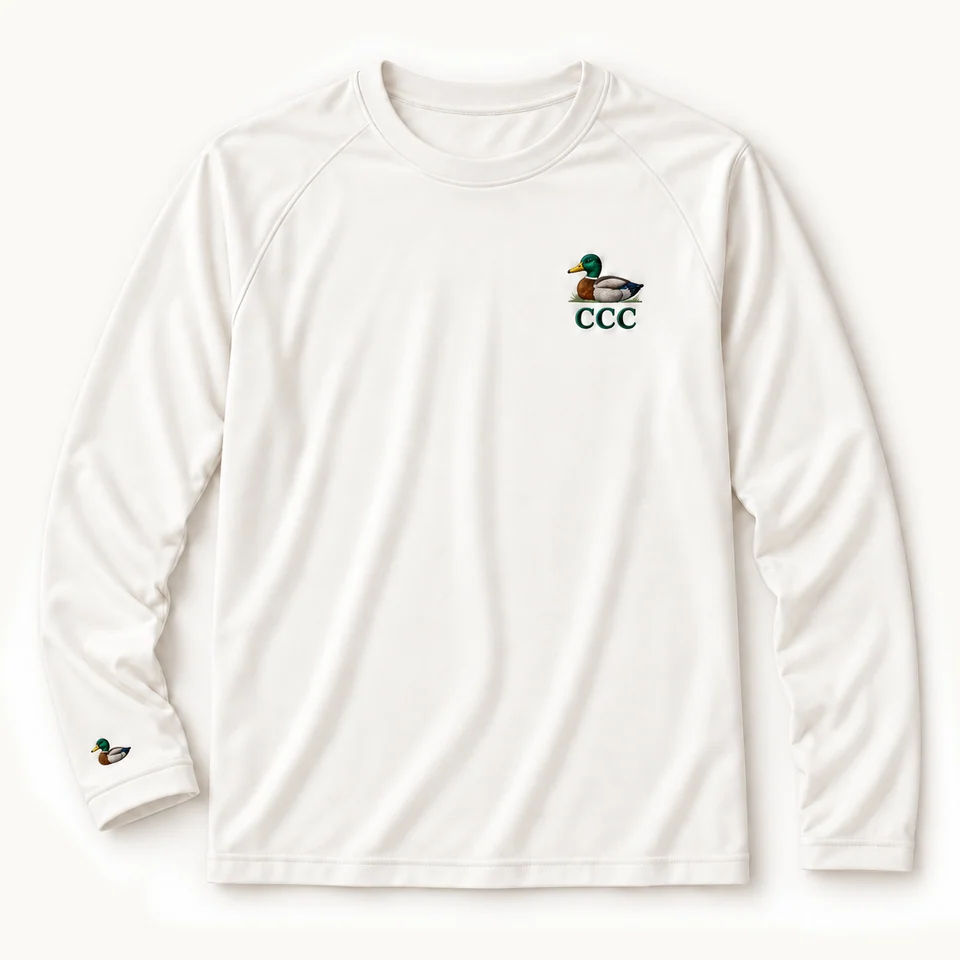 CCC Essentials Sun Shirt in Ivory, front of the garment, product concept