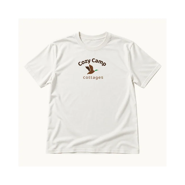 The Camp T-shirt in Ivory, front, product concept